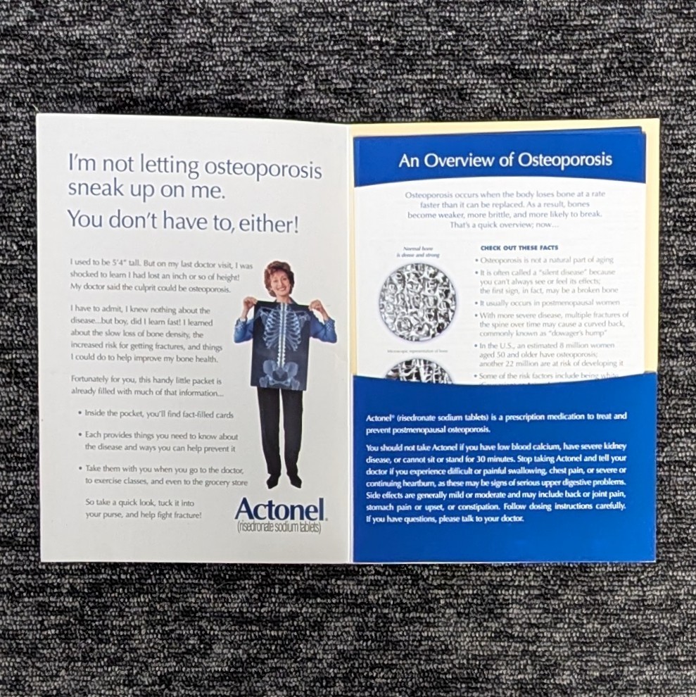 Medical Office Education Flyer Pharmaceutical Rep Advertising ACTONEL 2004