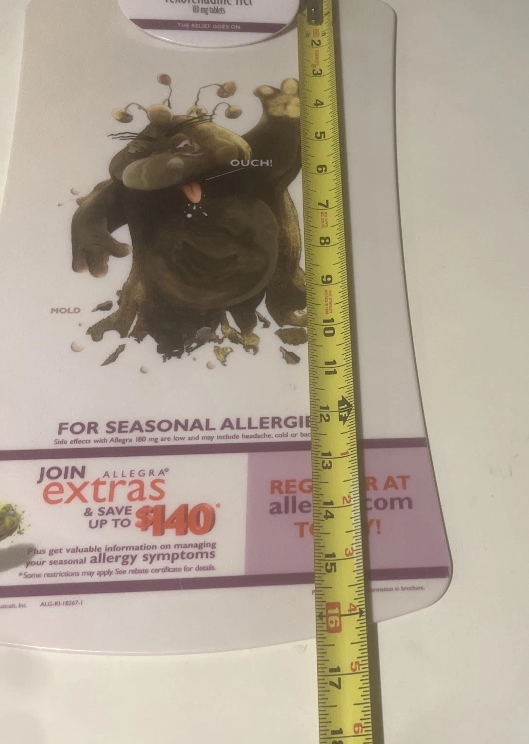 Allegra Pharmaceutical Drug Rep White Clipboard Promotional Advertising 2005