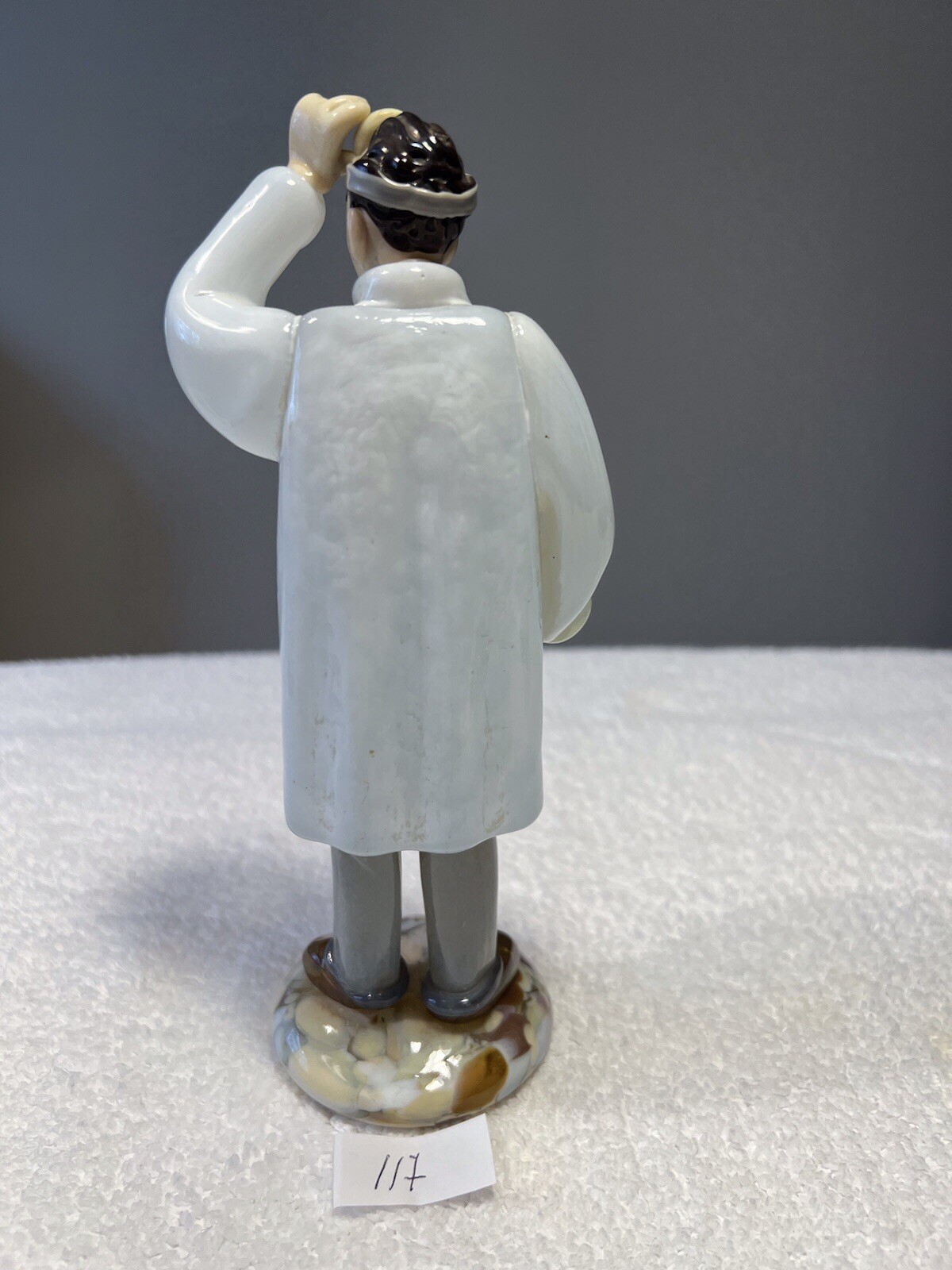 Lot Of 2 Vintage Czech Hand Blown Glass Doctor Figurines