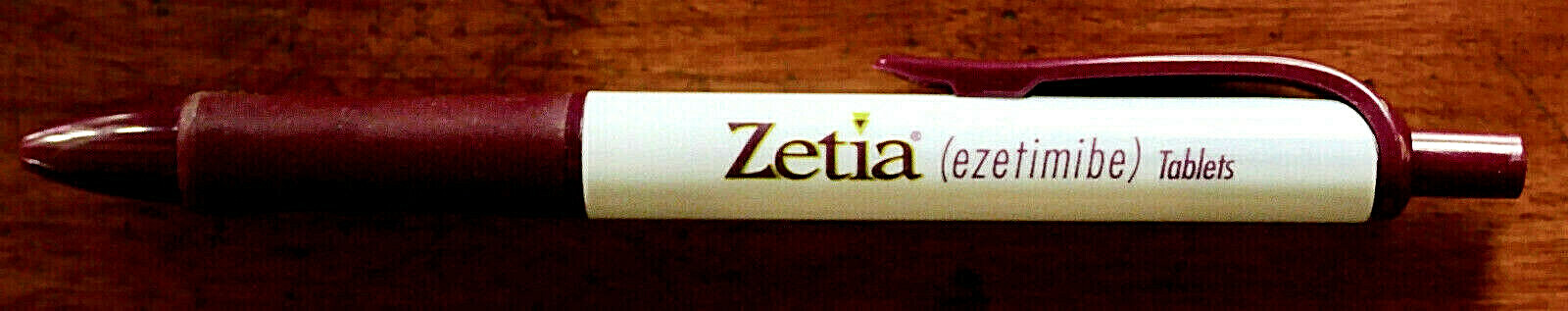 ZETIA Drug Rep Pharmaceutical PEN NOS NEW Stored Unused Rubber Grip Maroon