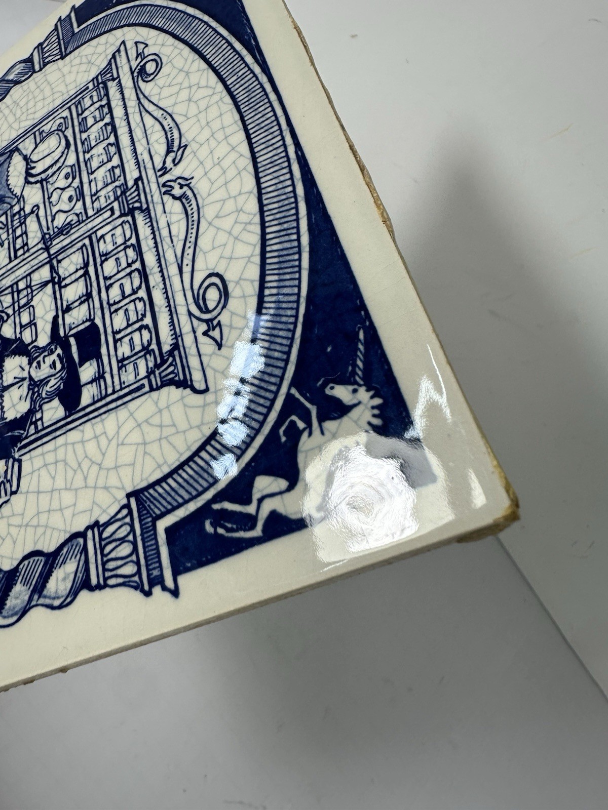 Vintage Blue Delft Tile Uroscopy Pharmacy Scholarship Program Apothecary 4 READ