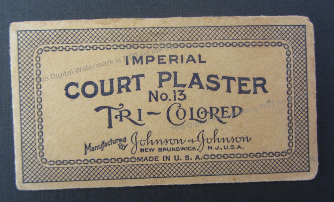 Vtg 1930s Johnson & Johnson Imperial Court No 13 Plaster Tri Colored Bandages