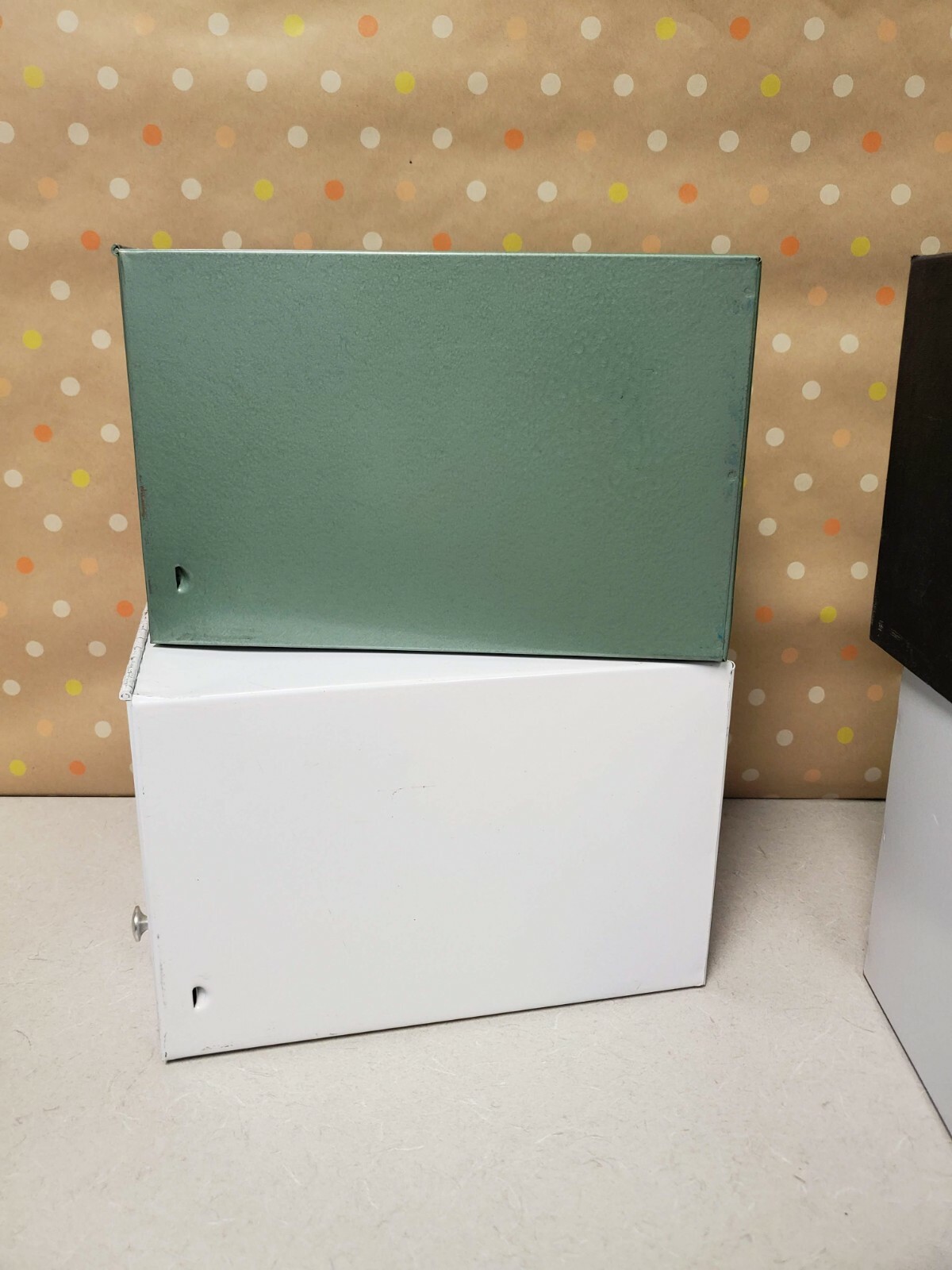 Single Vintage Metal Pharmacy File Record Box – Decor, Storage, Stackable