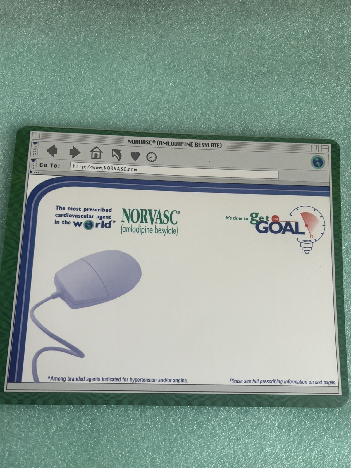 pharmaceutical drug promo NORVASC mouse pad 8×6″