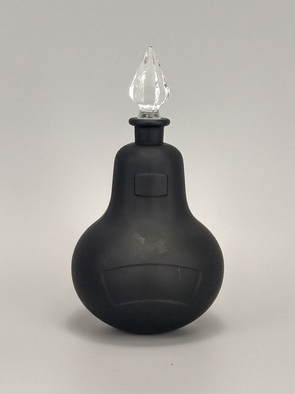 Vintage black matte glass apothecary bottle Royal Pharmaceutical Society