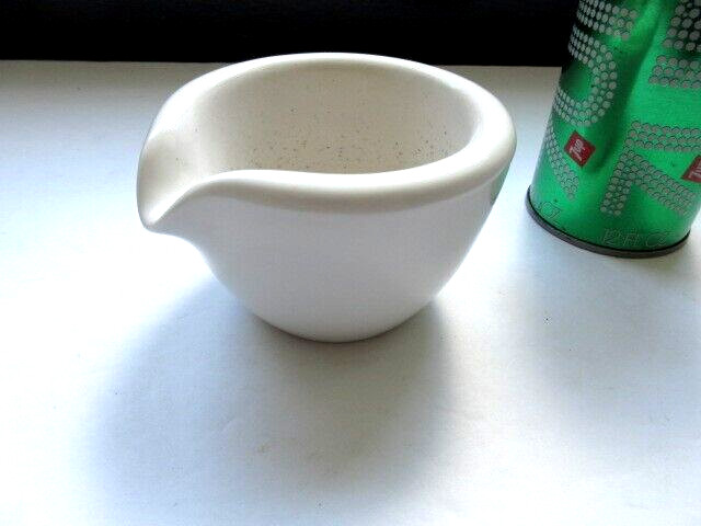 Vtg antique Coors USA Heavy White Porcelain Lab Mortar Apothecary 52208 stained