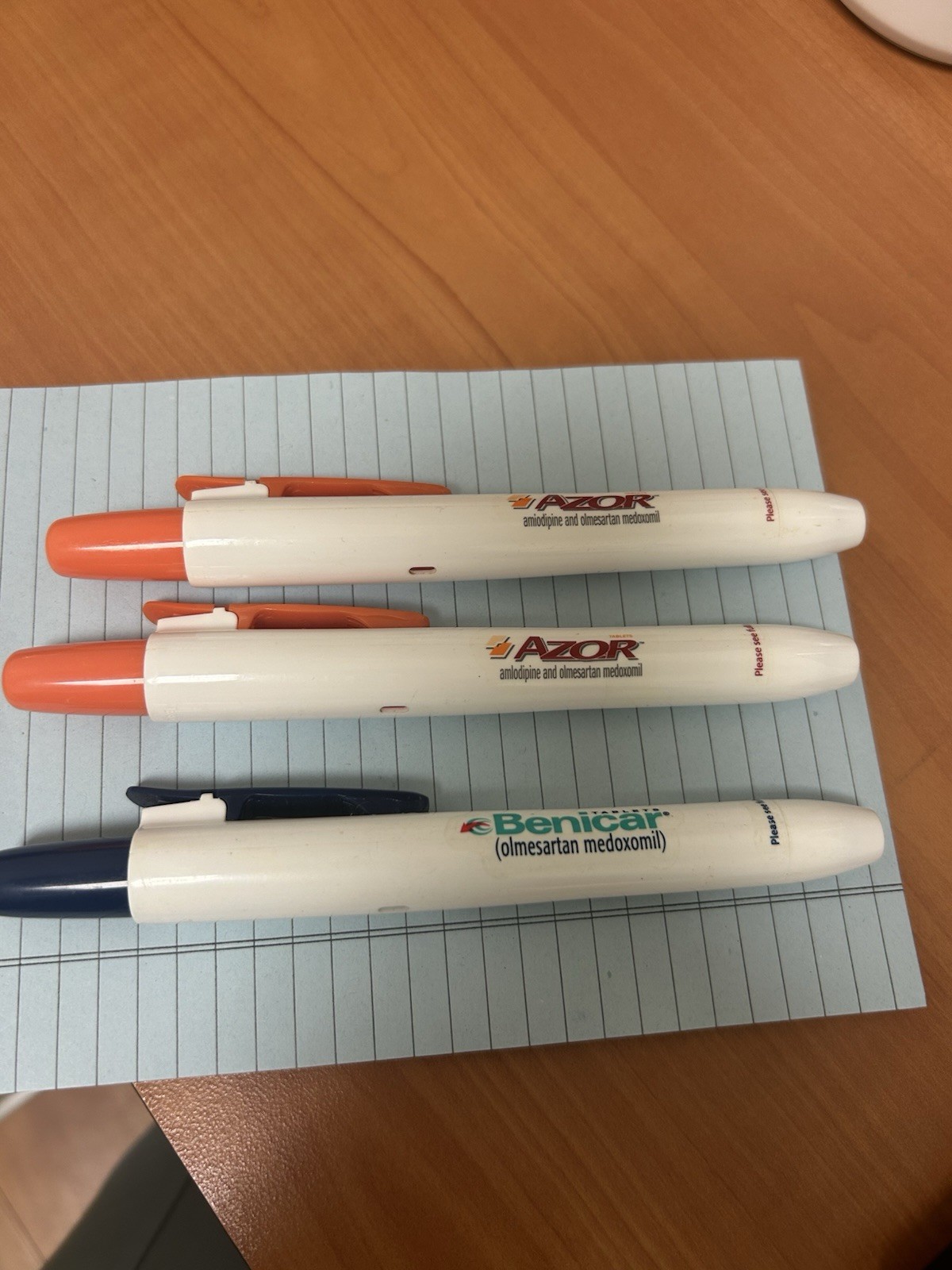 Lot of 3 Azor Benicar HCT Pharmaceutical highlighters Collectible