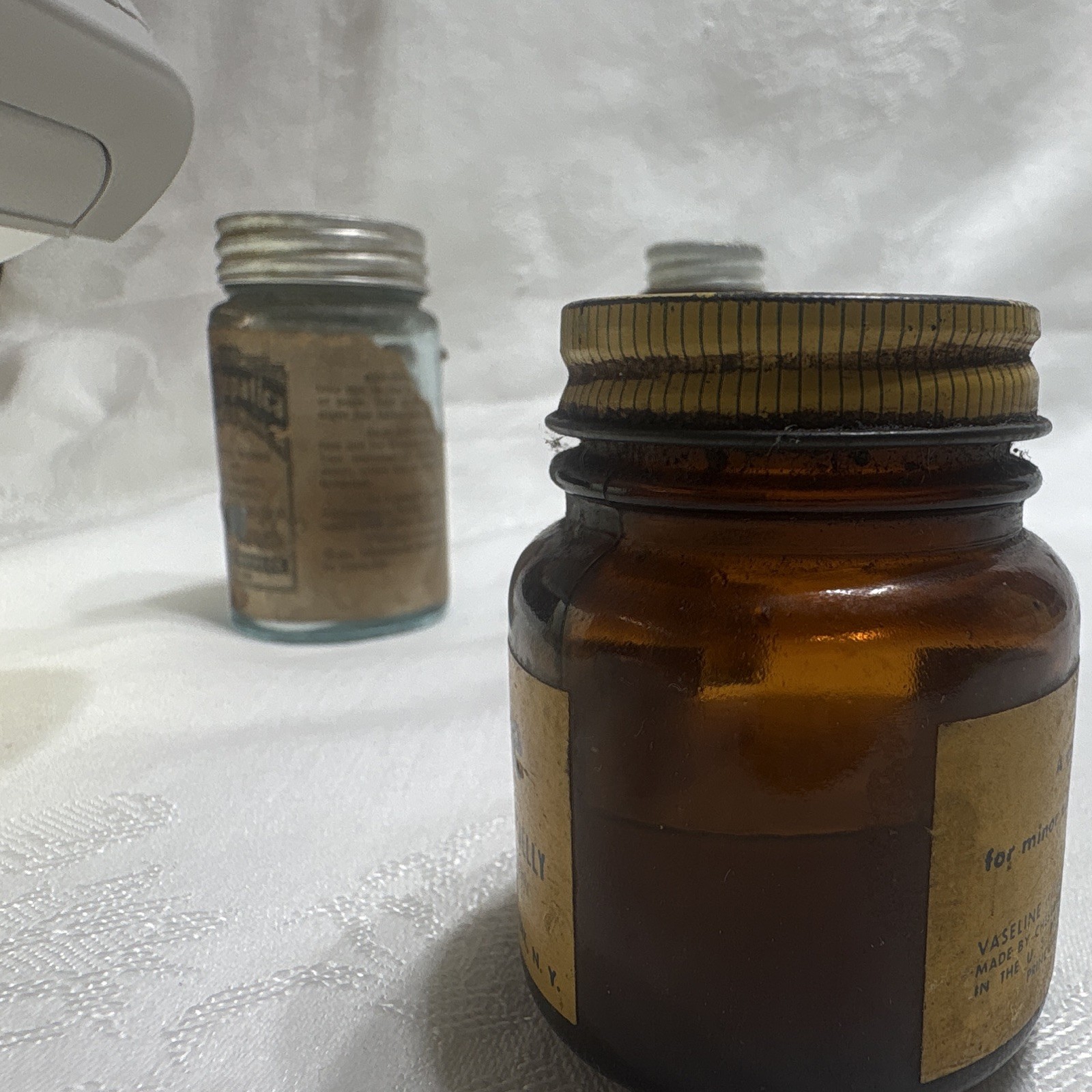 Vintage Medicine Bottle Vaseline Jar + Sal Hepatica, Anacin, Bayer Bottles Lot 4