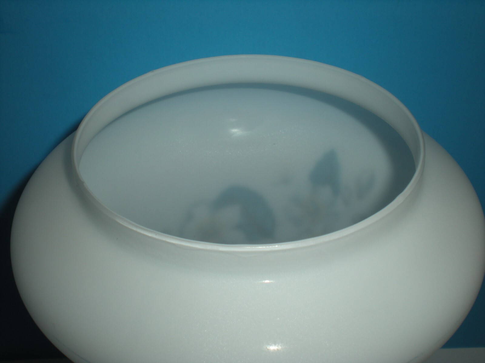 13″ Apothecary Jar Canister Circus Tent Lid vtg Candy container Blue Floral