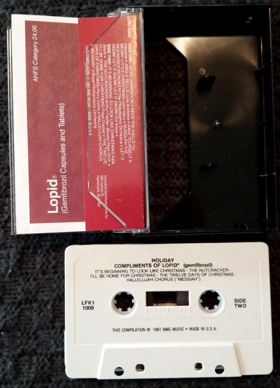 Very Vintage Pharmaceutical Drug Rep Promo Holiday Cassette From Parke-Davis