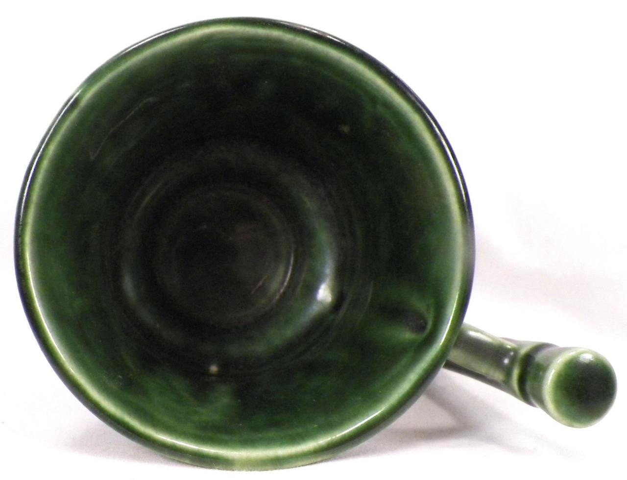 McCoy Cosmas & Damien Mug Mortar & Pestle Green Pottery Advertising Schering
