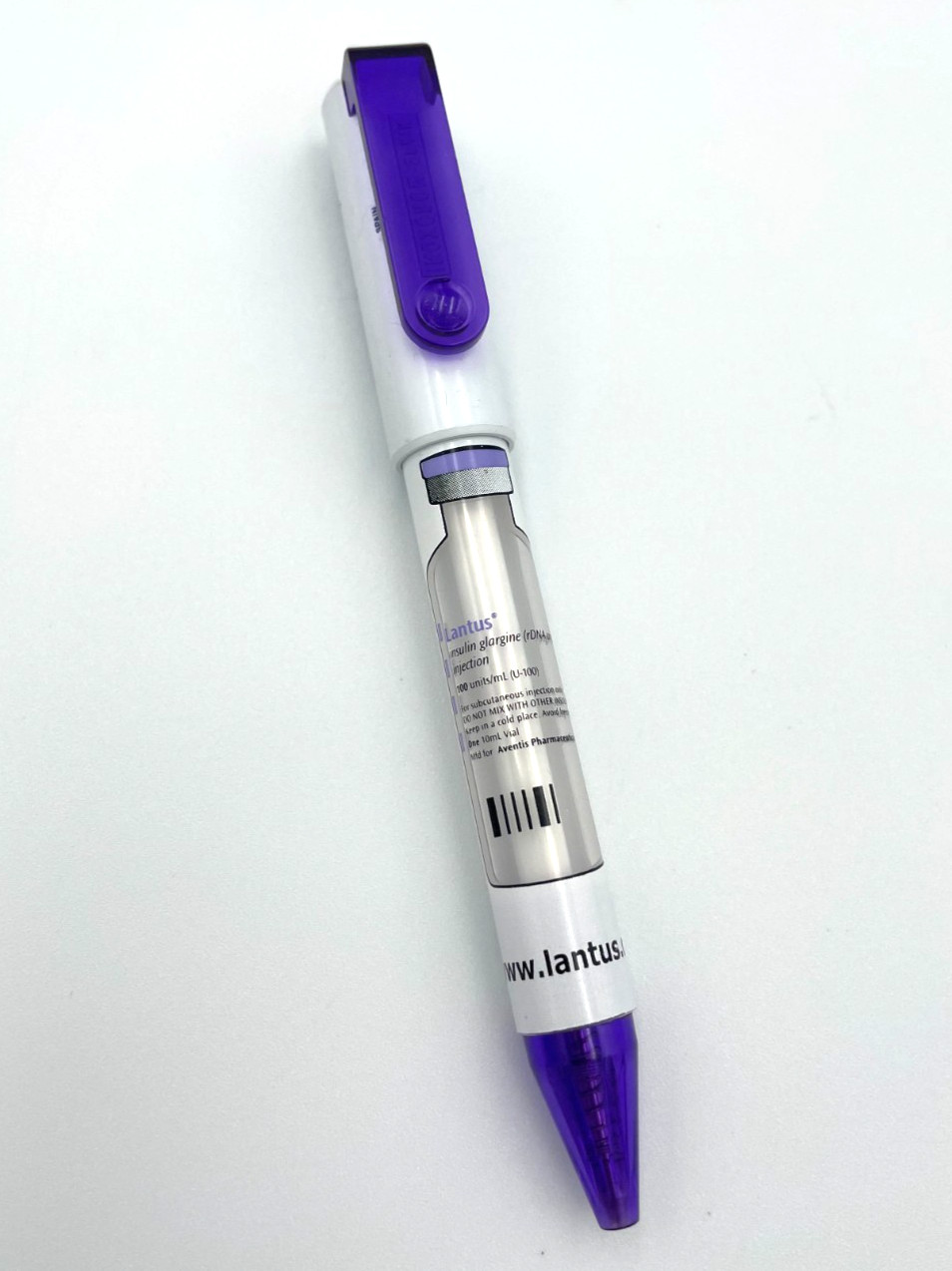 VERY RARE LANTUS Drug Rep Pen w/ Transparent “vial” on Side Pharma Swag- WORKS