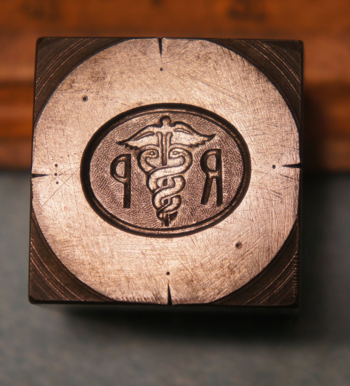 Vintage CADUCEUS RP Registered Pharmacist Pin STEEL STAMPING DIE CG412