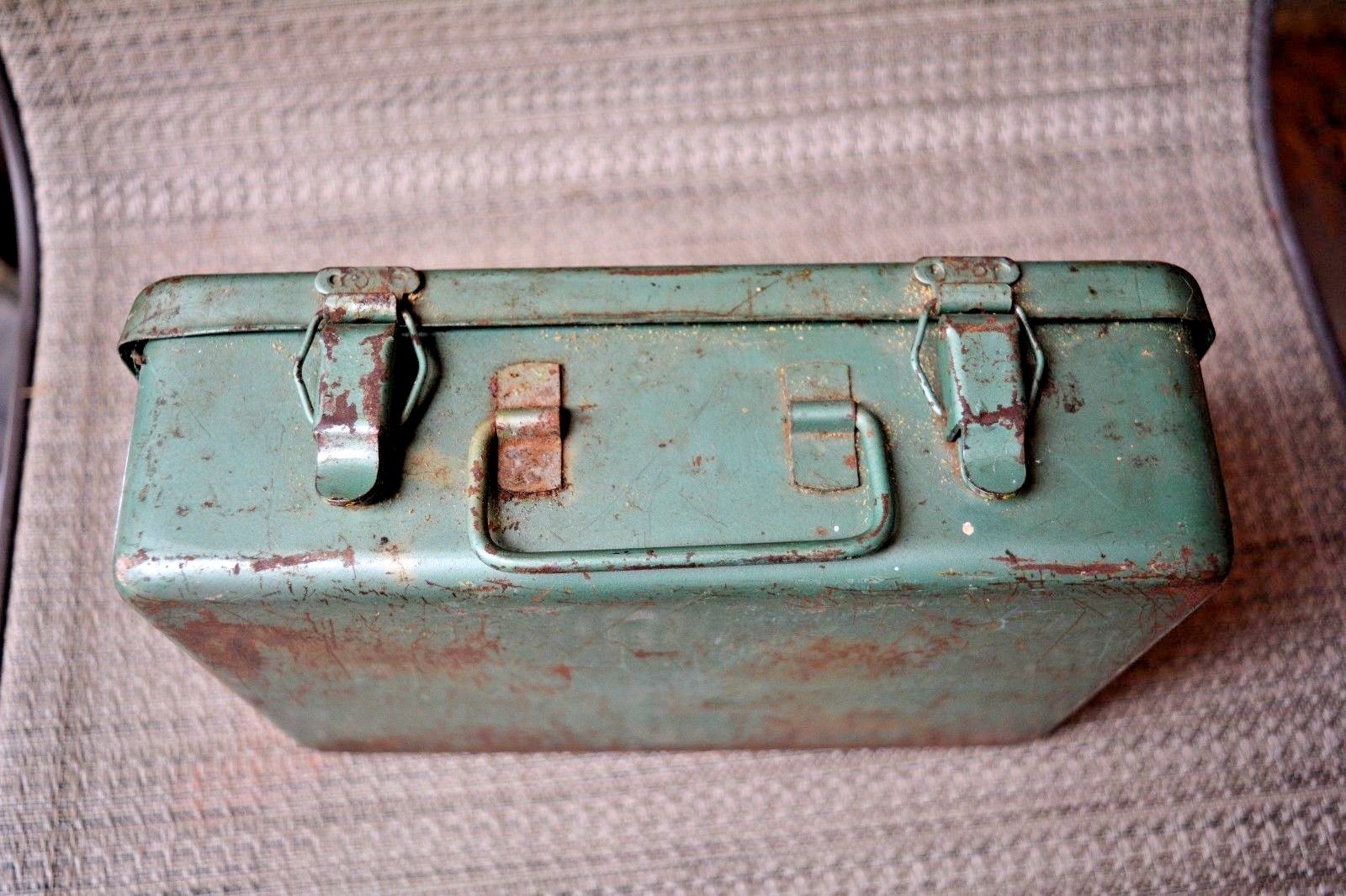 VTG Metal First Aid Kit Box BLUE BIRD BODY CO. Coach Heavy Steel #116 Bluebird