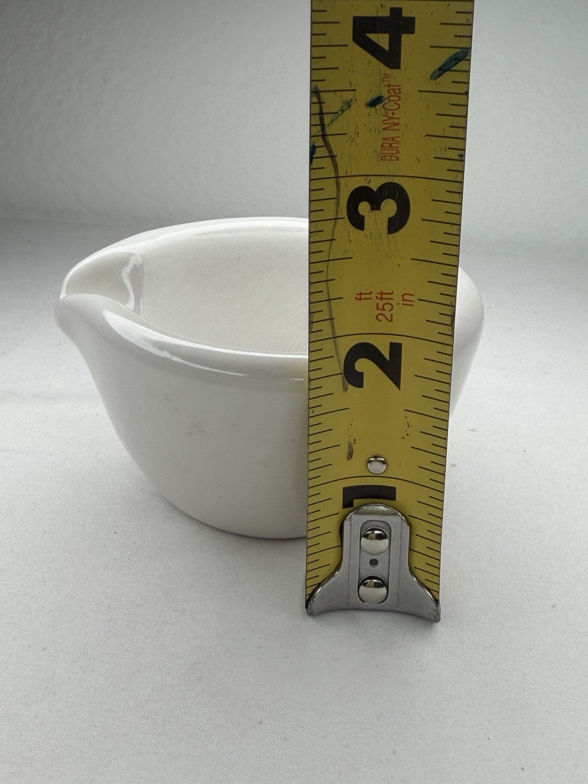 VTG Coors USA 00 CoorsTek 65mL Glazed Porcelain Mortar 3”x2” Pharmacy Apothecary