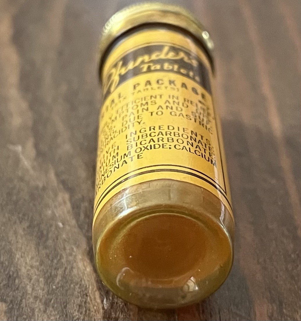 1939 Pfunder’s Stomach Tablets Empty Tube Vintage Medicine Apothecary Drug Store