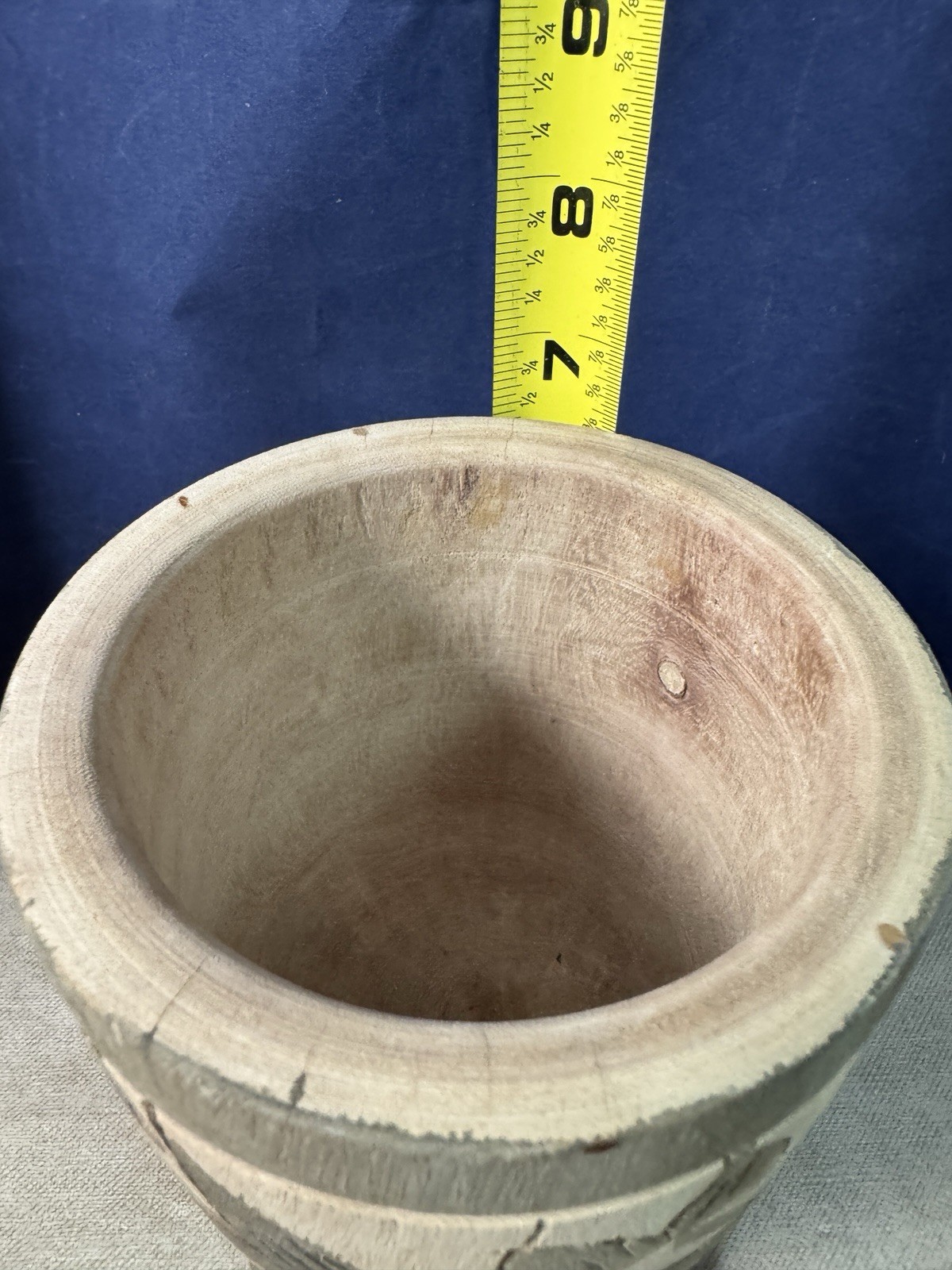 Hand Carved/Painted Wood Mortar And Pestle Apothecary Grinder 6.5″ and 8” Tall