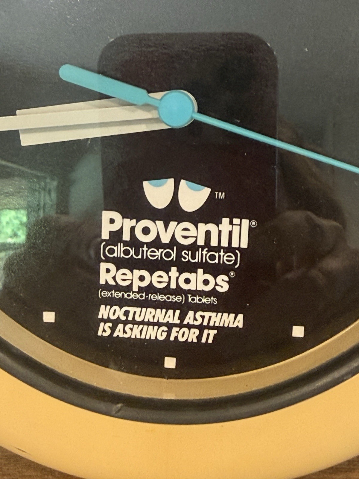 Vintage Pharmaceutical Merch Clock Proventil Advertising