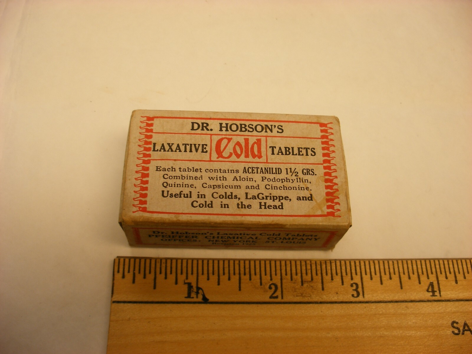 Antique Vtg Medical Dental Pharmacy – Dr. Hobson’s Laxative Tablets Box