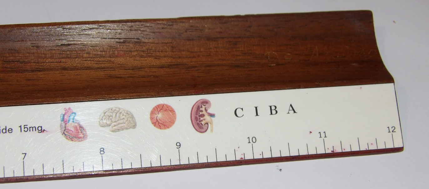 4 VINTAGE 1960s-70s PHARMACUTICAL ADVERTISING RULERS! CIBA/LILLY/PARKE-DAVIS!