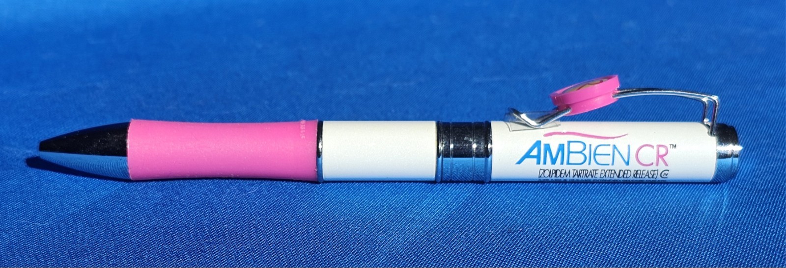 New AMBIEN CR Drug Rep Heavy Metal Slider Collectible Pharmaceutical Pen *RARE*