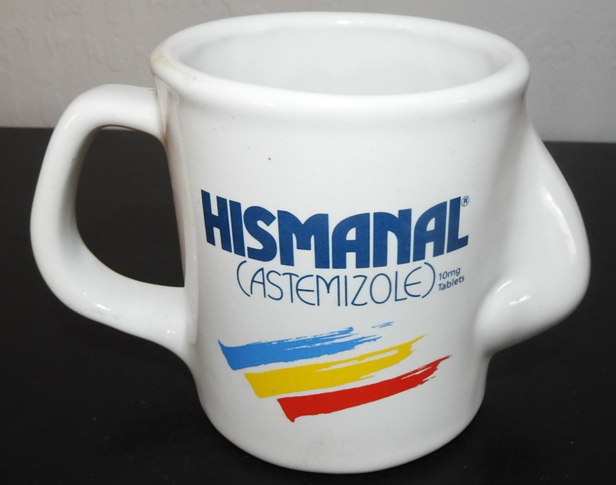 Vintage Hismanal (astemizole) NOSE Ceramic Coffee Mug Pharma Rep Promo Item 1991