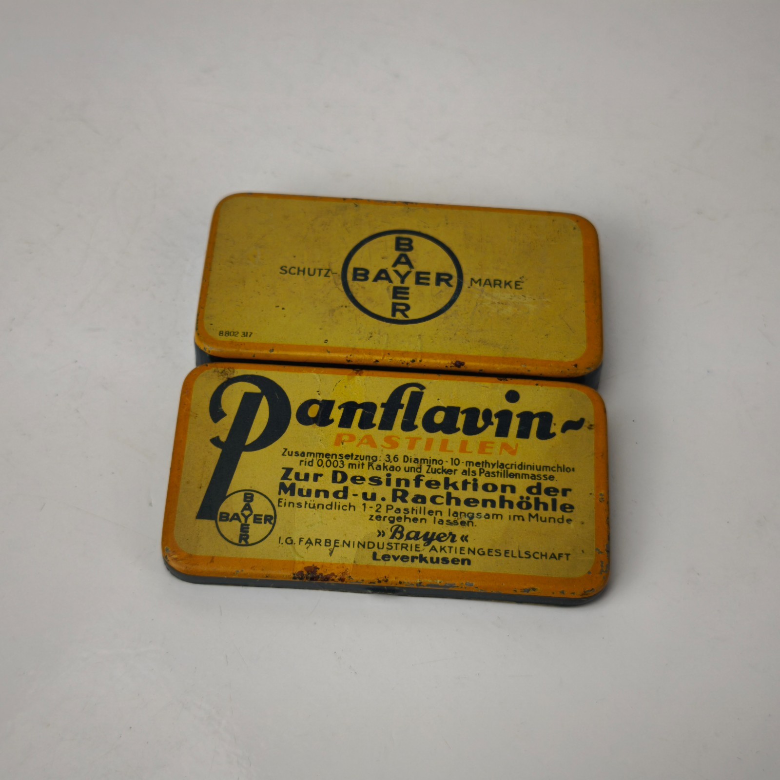 Antique German Panflavin Pastilen BAEYR Medical Empty Tin Box c.1930 #6084