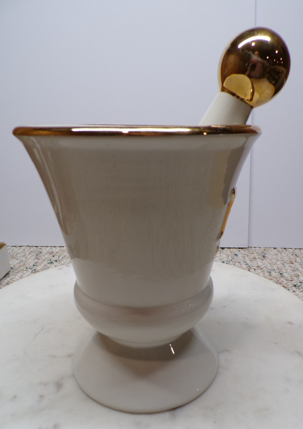 Vintage RX Pharmacy Drug Store Apothecary Mortar Pestle Set By Owens-Illinois