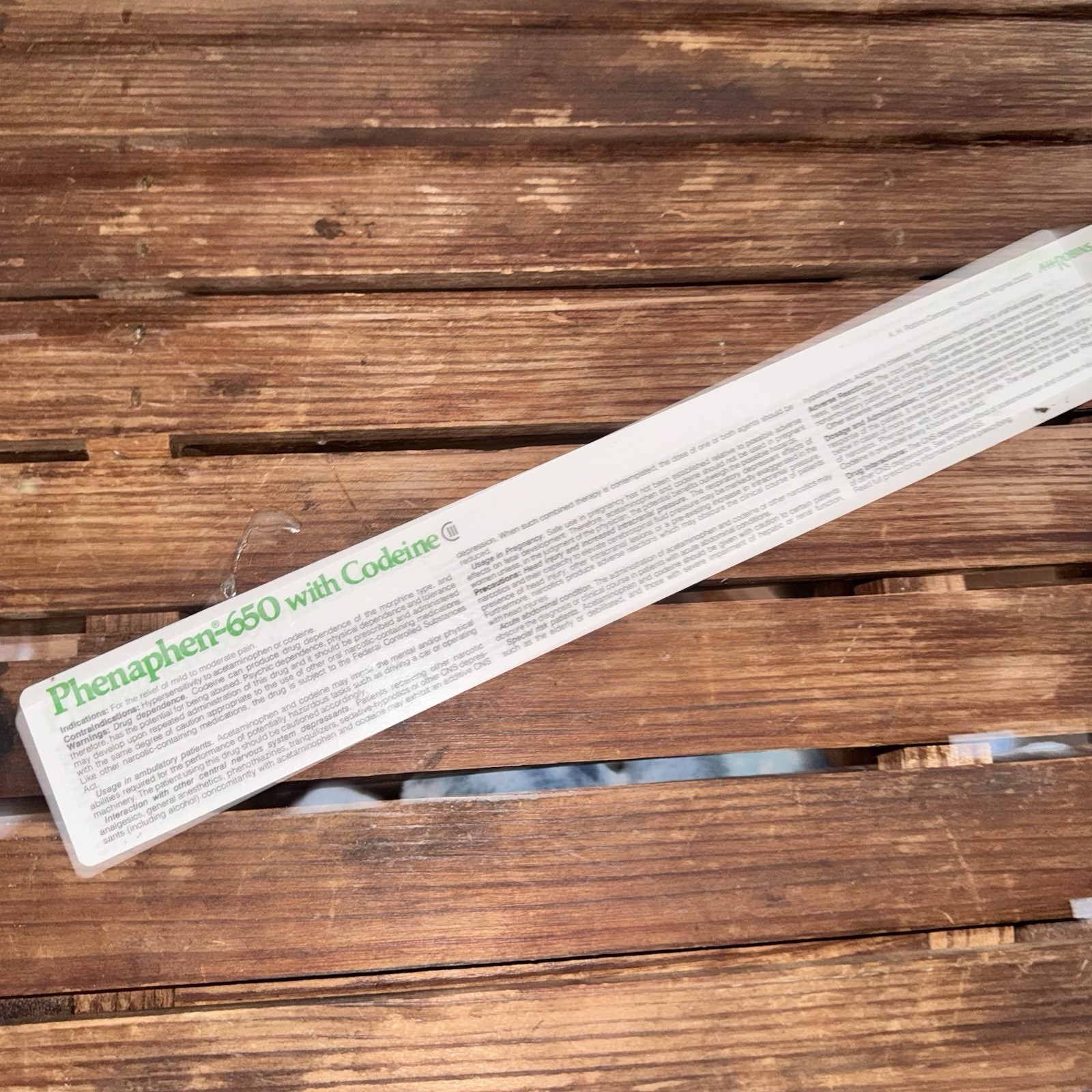 Vintage 1978 Phenaphen 650 w Codeine Drug Rep Ruler Pharmaceutical Medical Promo