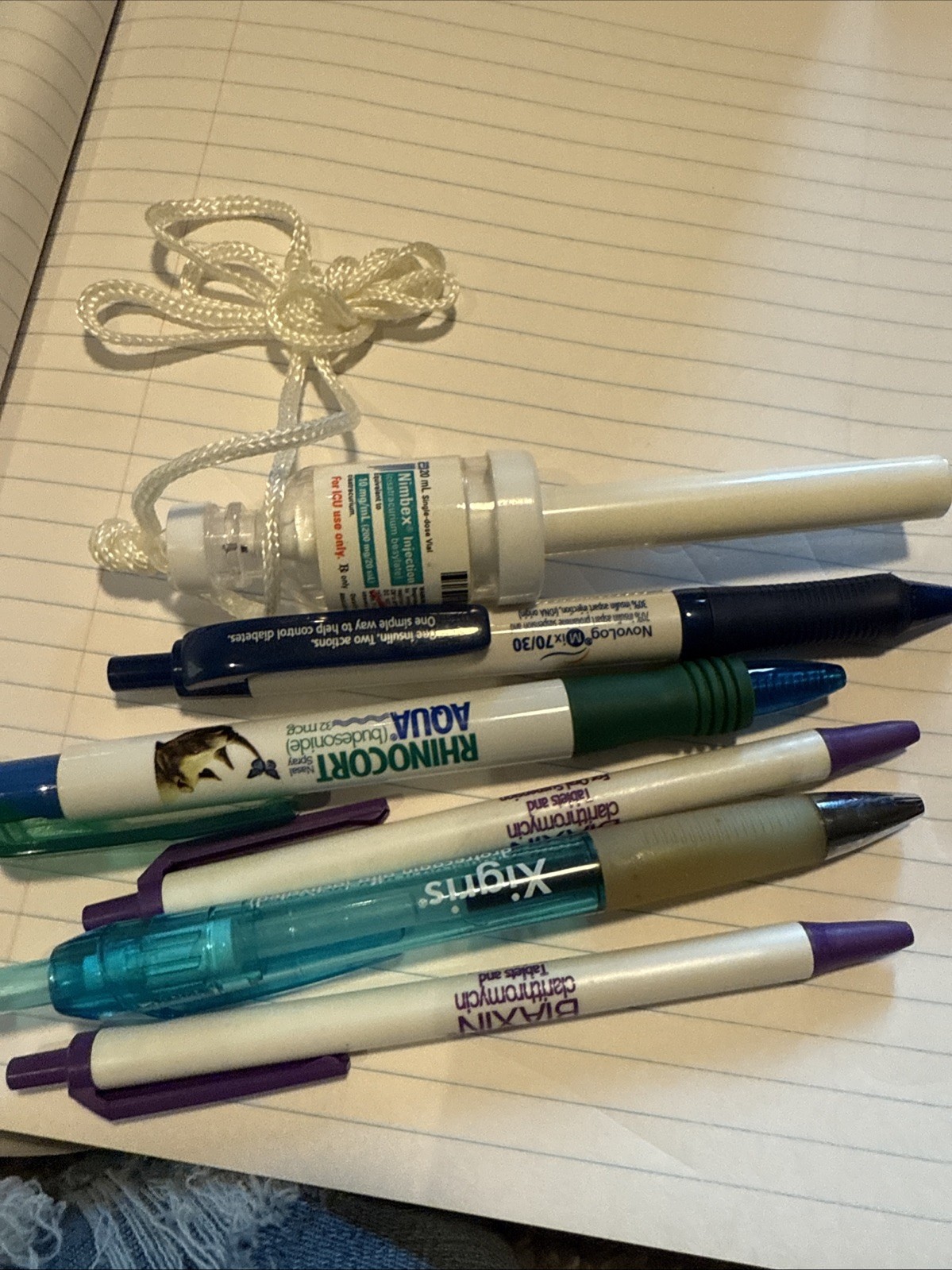 6 Drug Rep Pens Pharma Advertising Xigris Biaxin Nimbex Rhinocort Novalog