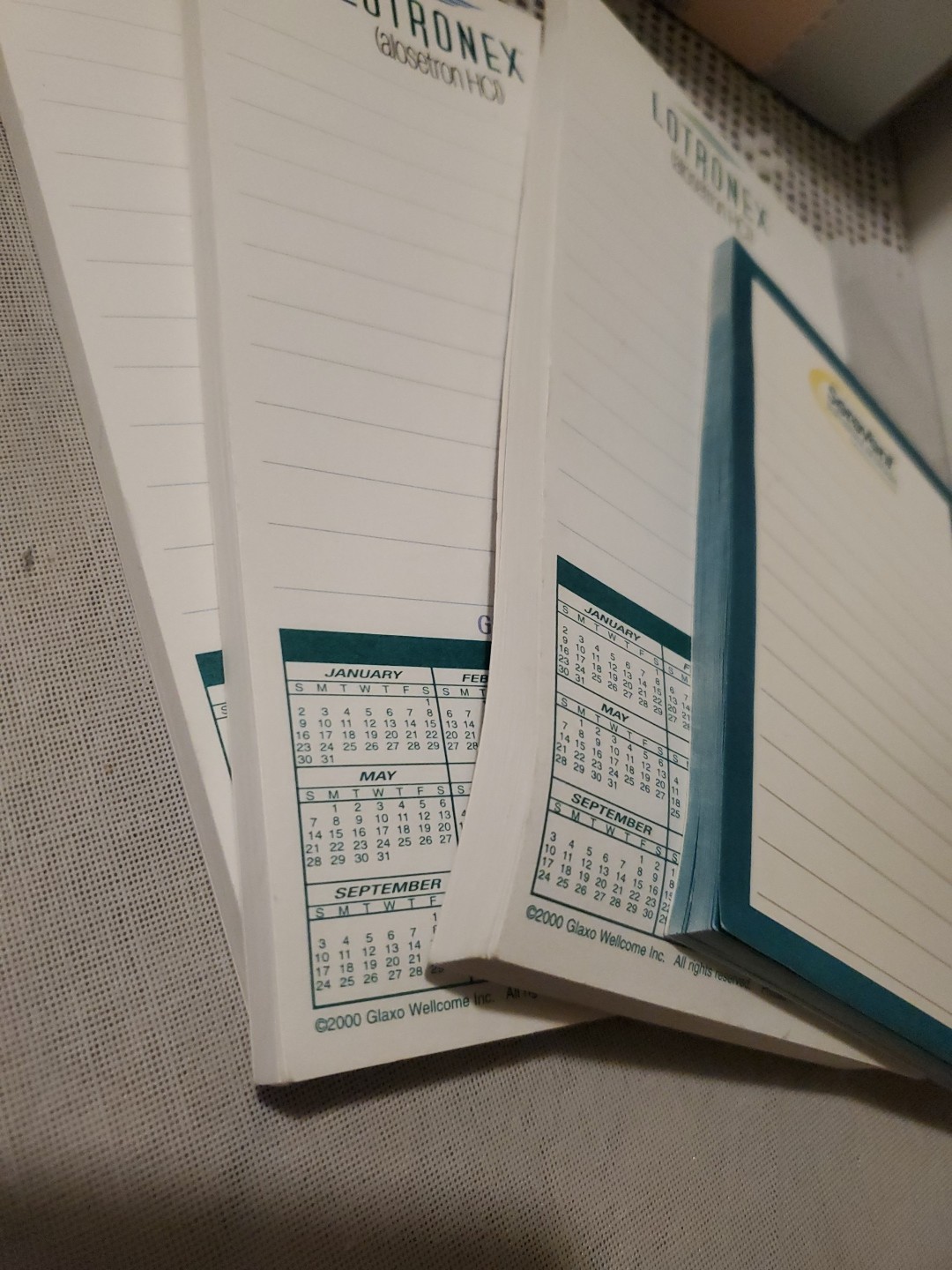 VTG Lotronex & Serevent Stik-Withit Pad Lot 2000 Calendar Medical Drug Rep