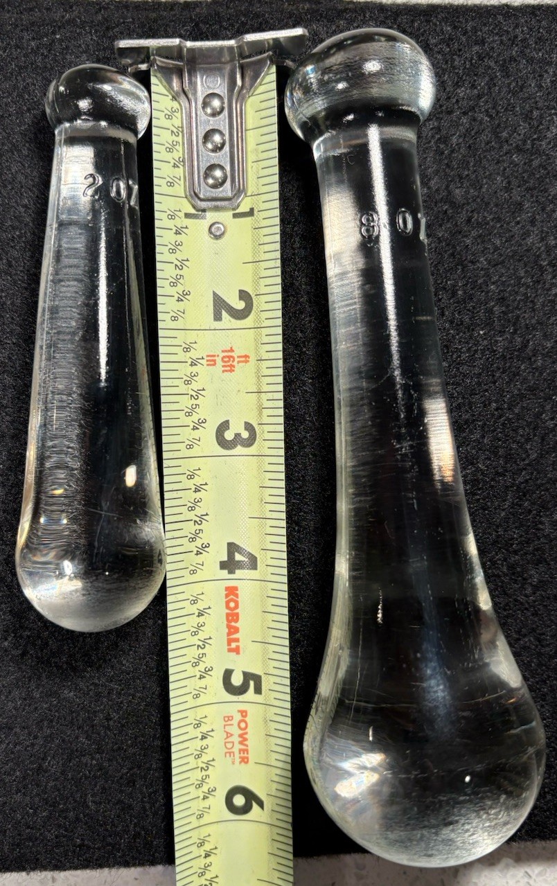 Pharmacy Pestles Clear Glass(Lot Of 3) 2-8 oz & 1-2 oz Excellent Used Condition