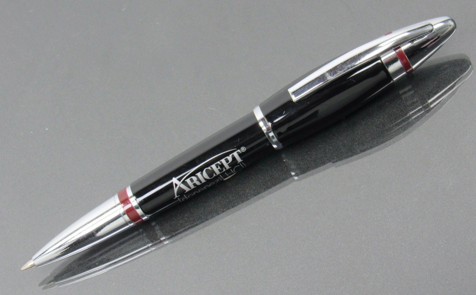 Black & Silver Aricept Metal PEN Drug Rep Pharmaceutical Promo Advertising