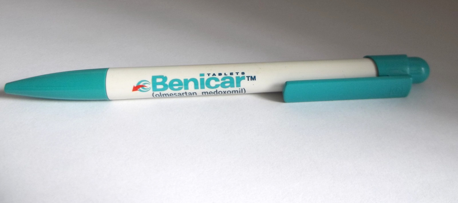 Benicar Olmesartan Medoxomil Promo Pen – Teal/White – Ridged Grip