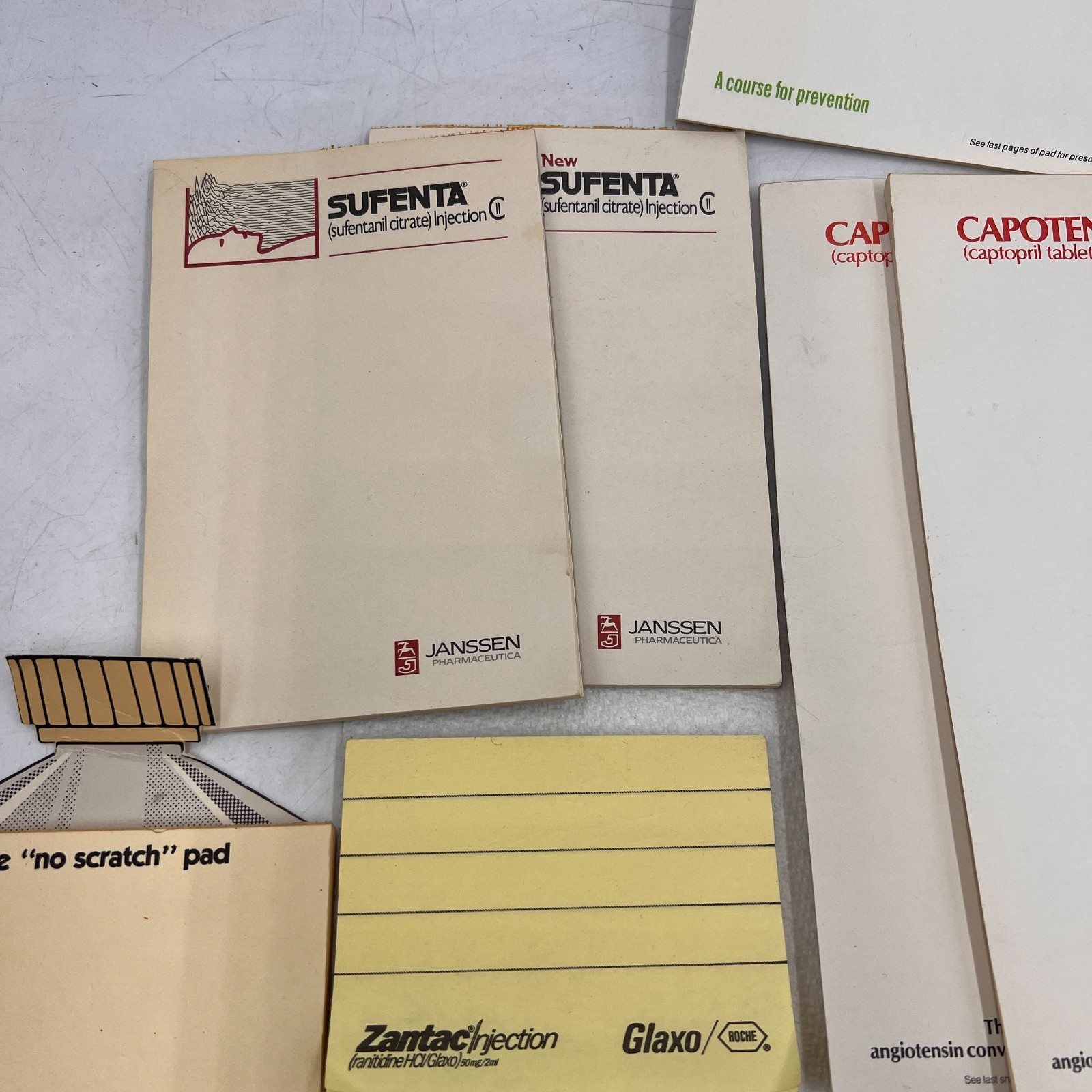 Vintage Pharmaceutical Drug Rep LOT Pens Note Pads Capoten Monistat Nubain Zanta