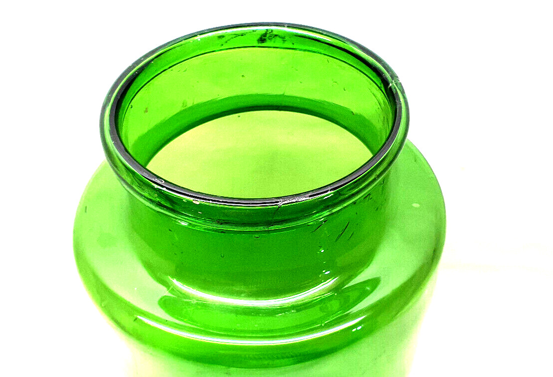 Vintage Large Pharmacy Pot 34 Cm Blown Glass Green Decoration