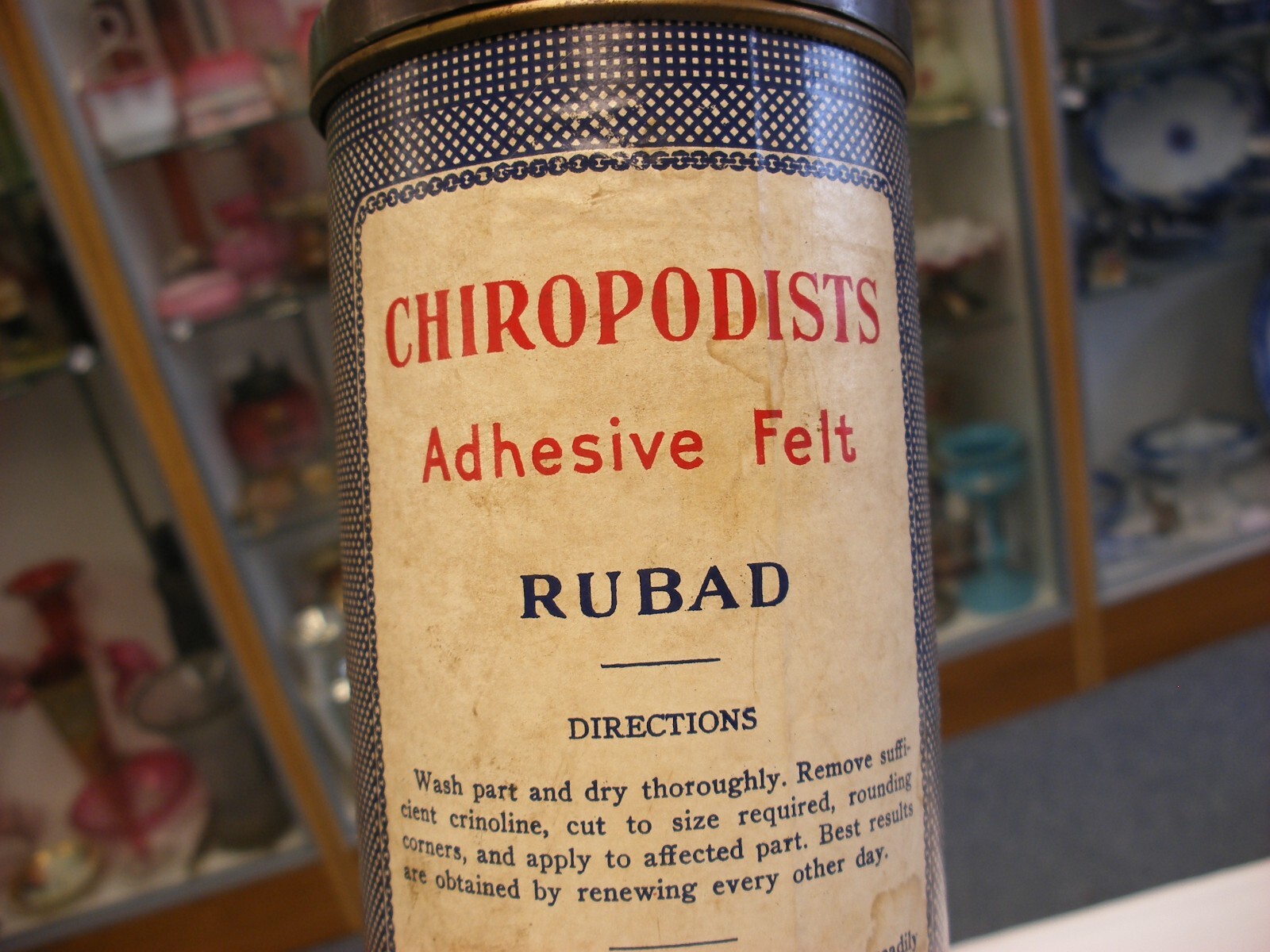 Antique Vtg Medical Dental Pharmacy – Johnson & Johnson Chiropodists Rubad Tin