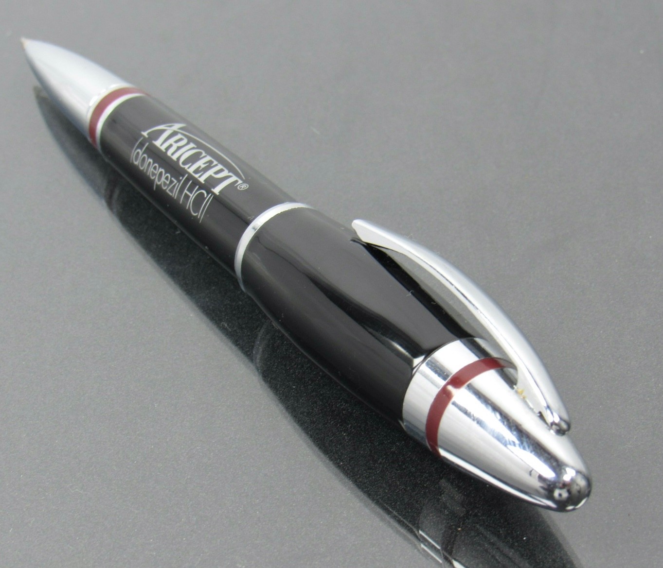 Black & Silver Aricept Metal PEN Drug Rep Pharmaceutical Promo Advertising