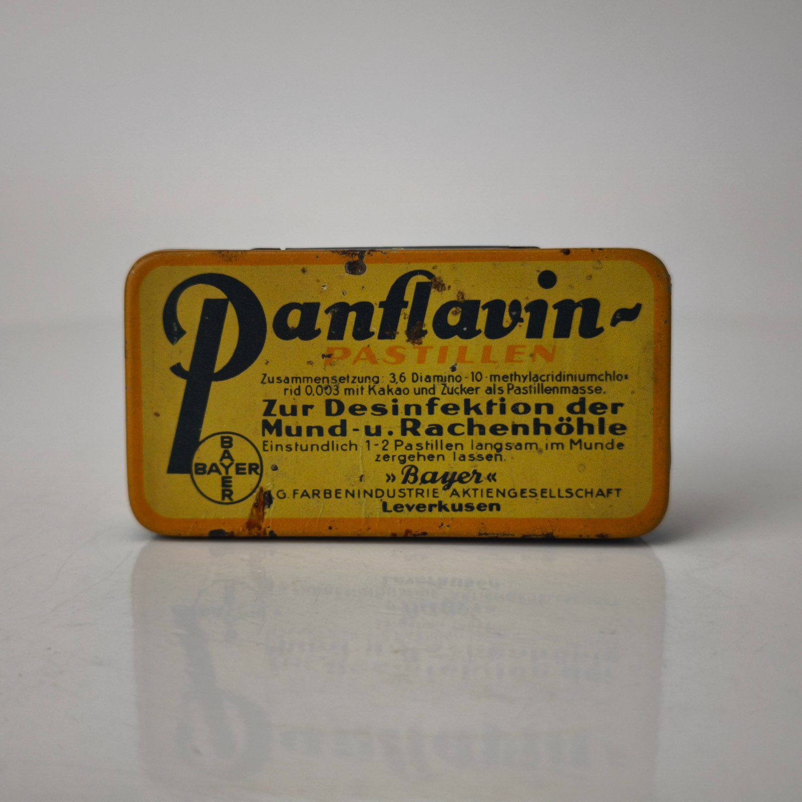 Antique German Panflavin Pastilen BAEYR Medical Empty Tin Box c.1930 #6083