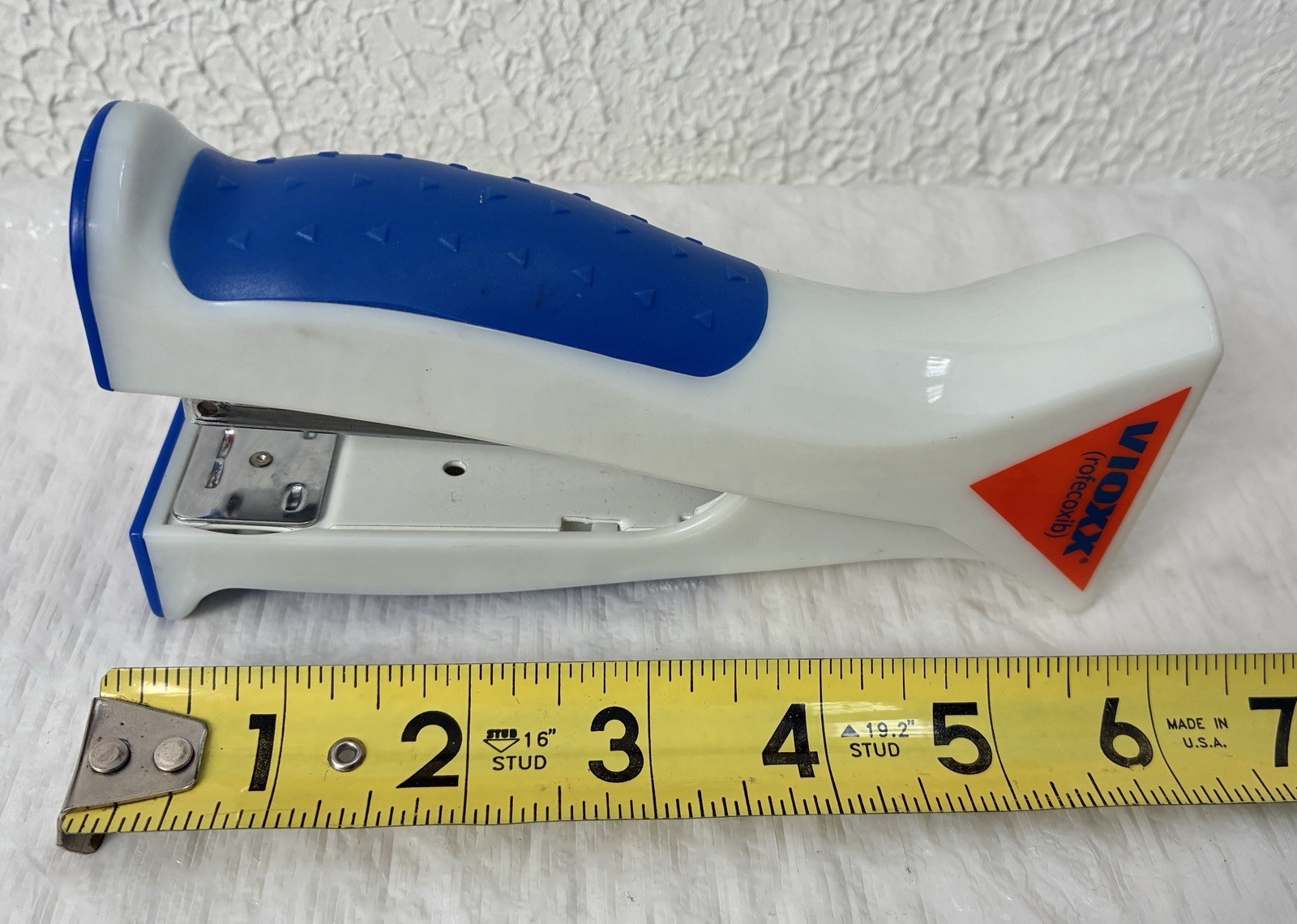 VIOXX STAPLER Drug Rep Pharmaceutical Promo Advertising Blue & Orange