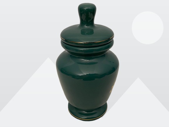 Eli Lilly Green Herbal Ceramic Apothecary Symphytum Officinale Jar 18-224 Vtg