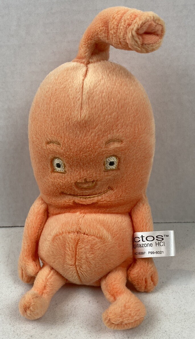 ACTOS PIOGLITAZONE 7″ Plush Beanie STOMACH Medical Advertising Rep Diet #22H