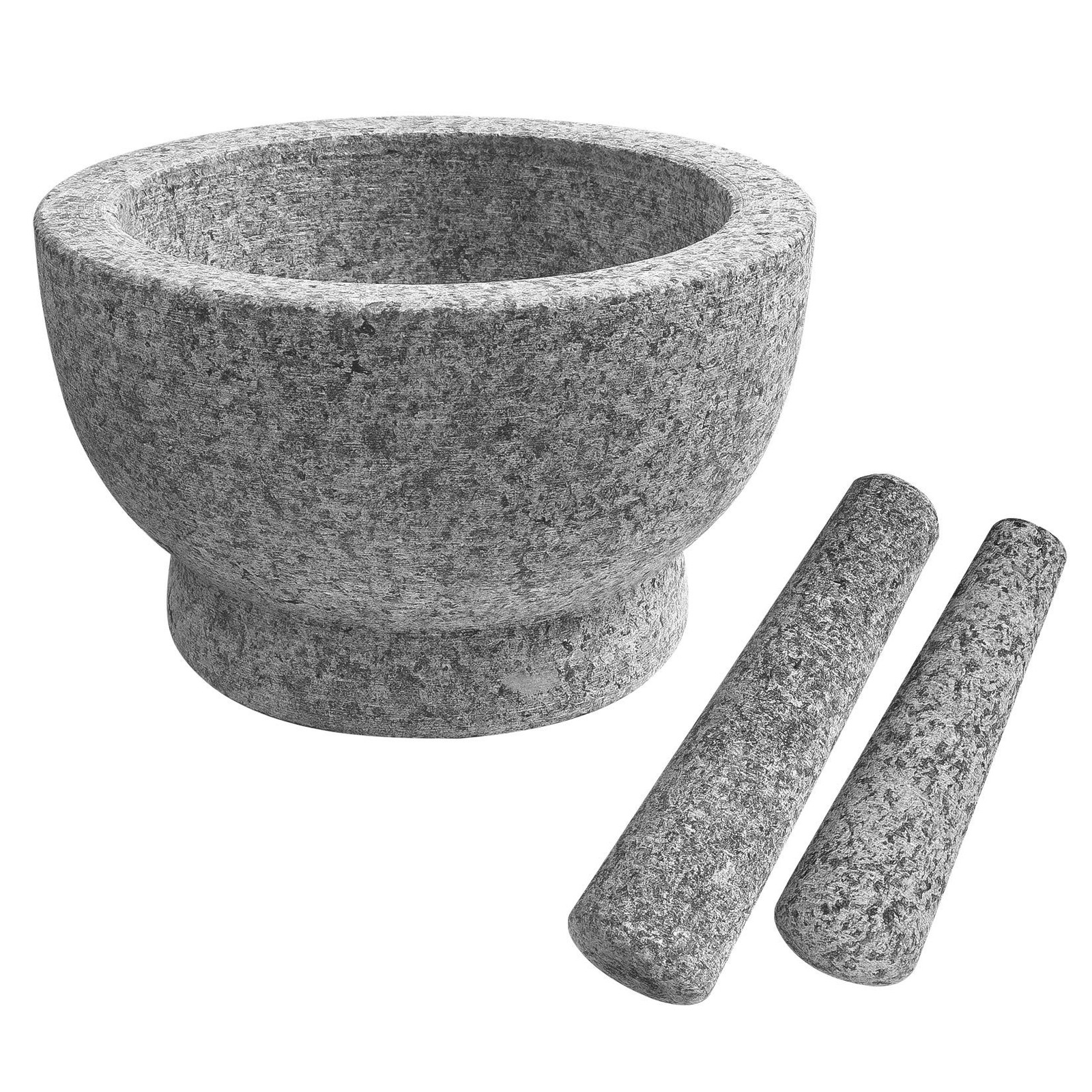 8 Inch Large Capacity Mortar and Pestle Set – One Mortar and Two Pestels – Na…