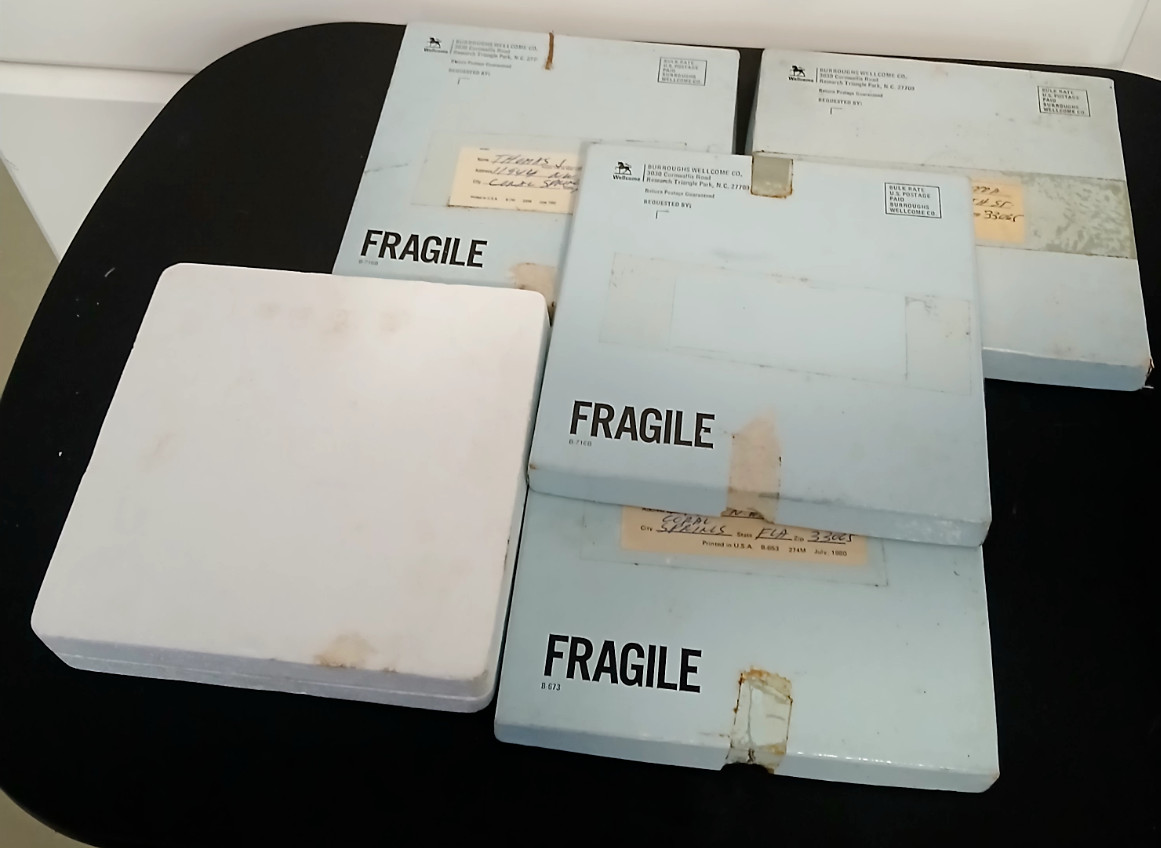 Set of 6 Vintage Burroughs Pharmaceutical English Pill Tiles – Apothecary Pharma