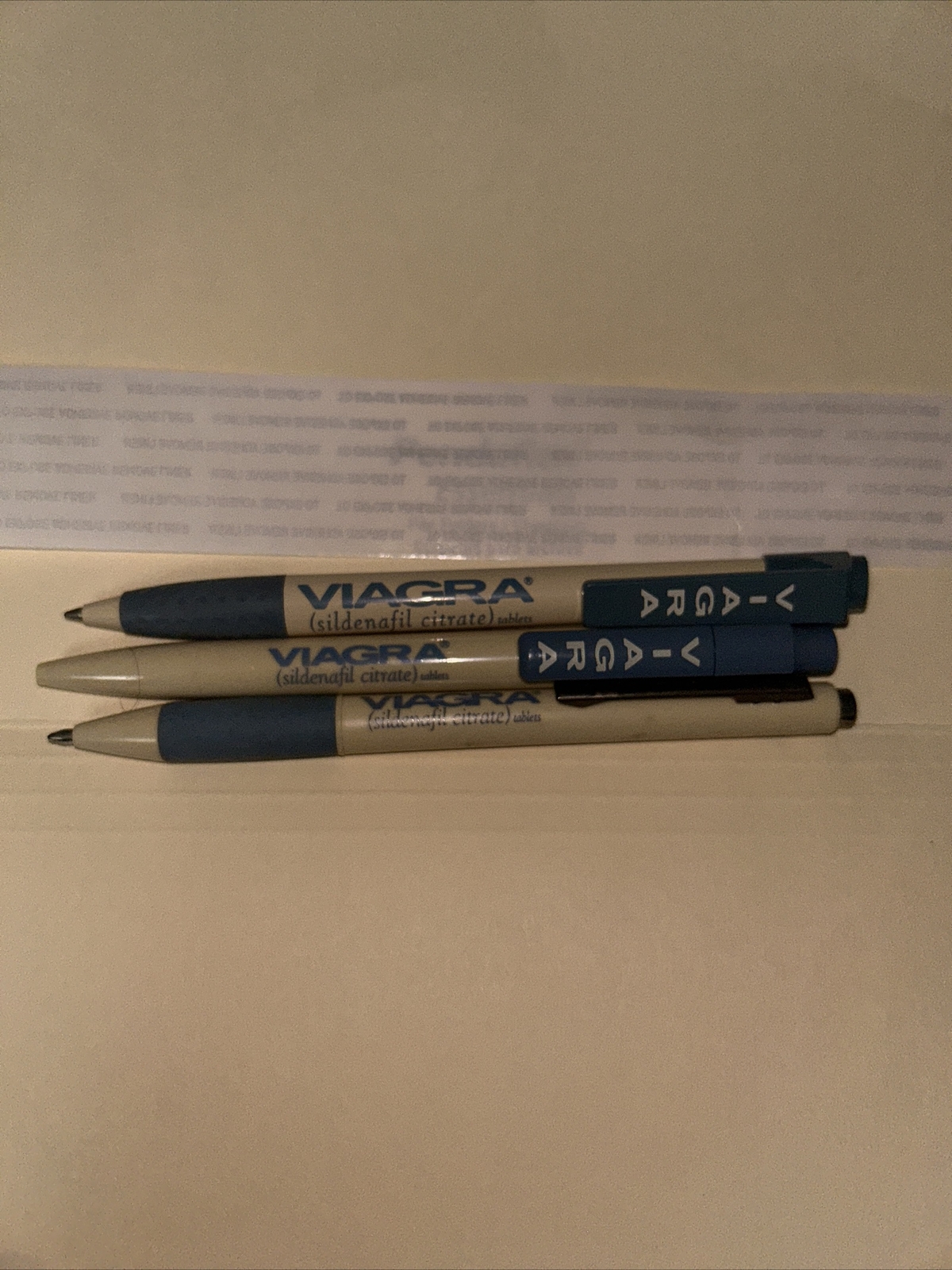 Lot Of 3 Different VIAGRA PLASTIC PENS, DRUG REP. Pfizer. Pharmaceutical