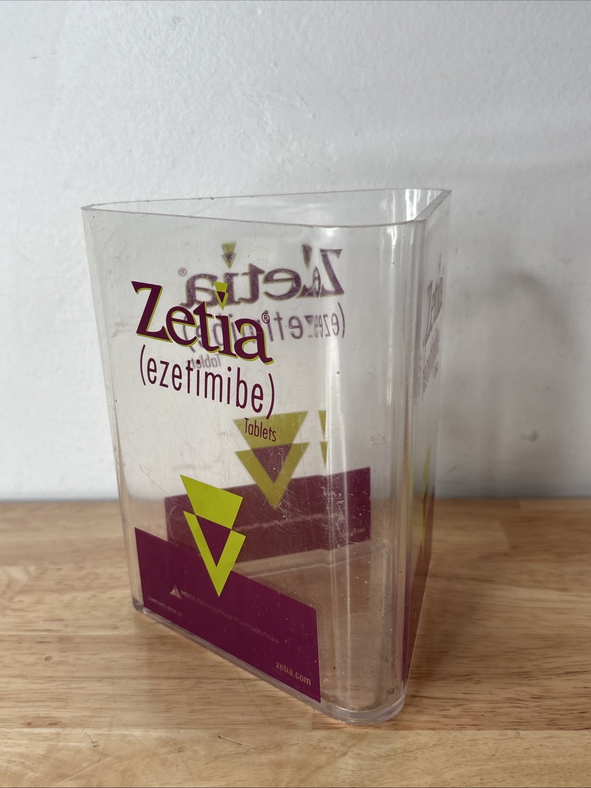 DRUG REP RARE CLEAR ZETIA PLASTIC/ACRYLIC CANISTER