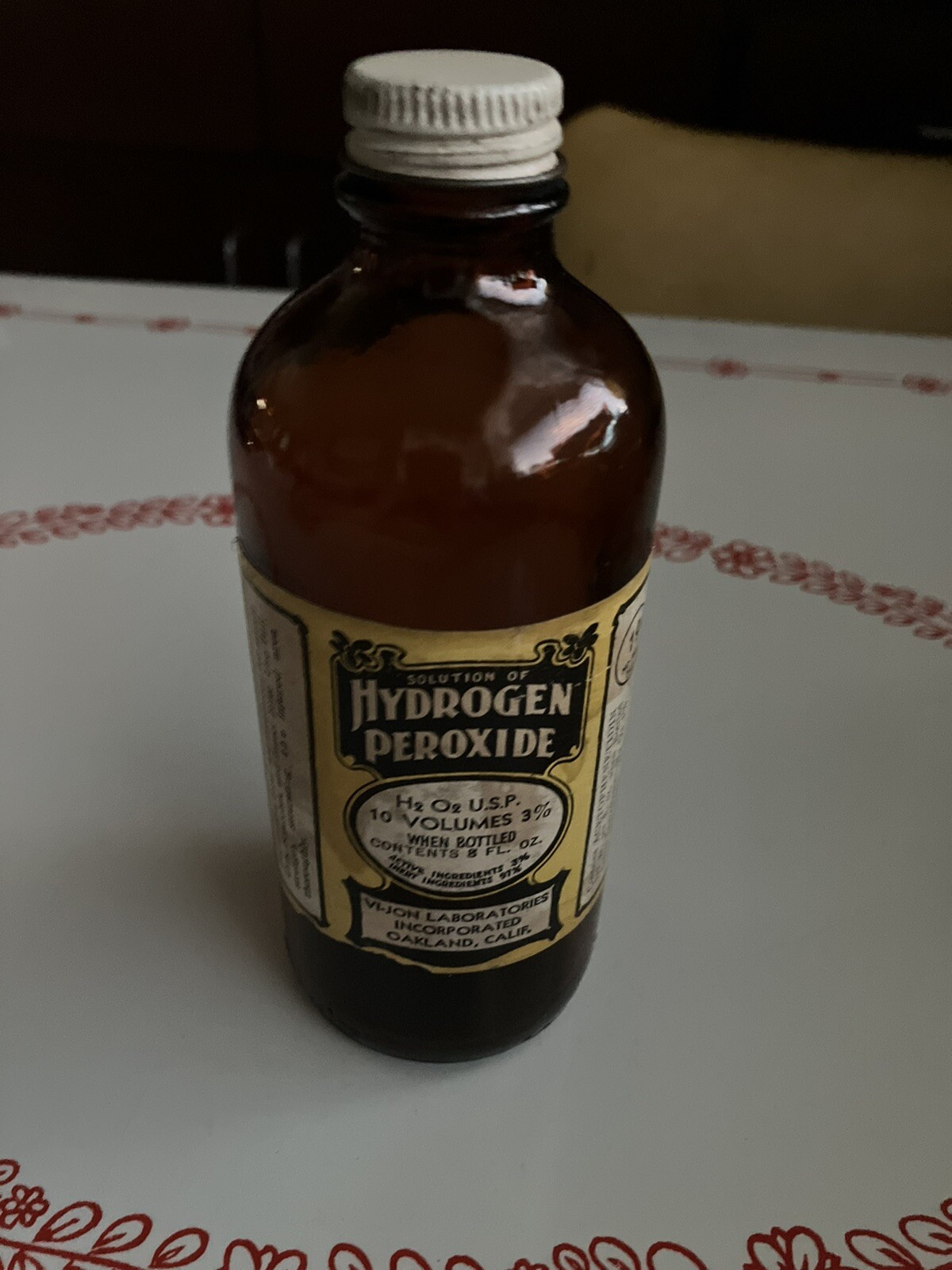 M C M Solution of Hydrogen Peroxide ~ 8oz Vi-Jon Lab Oakland Ca
