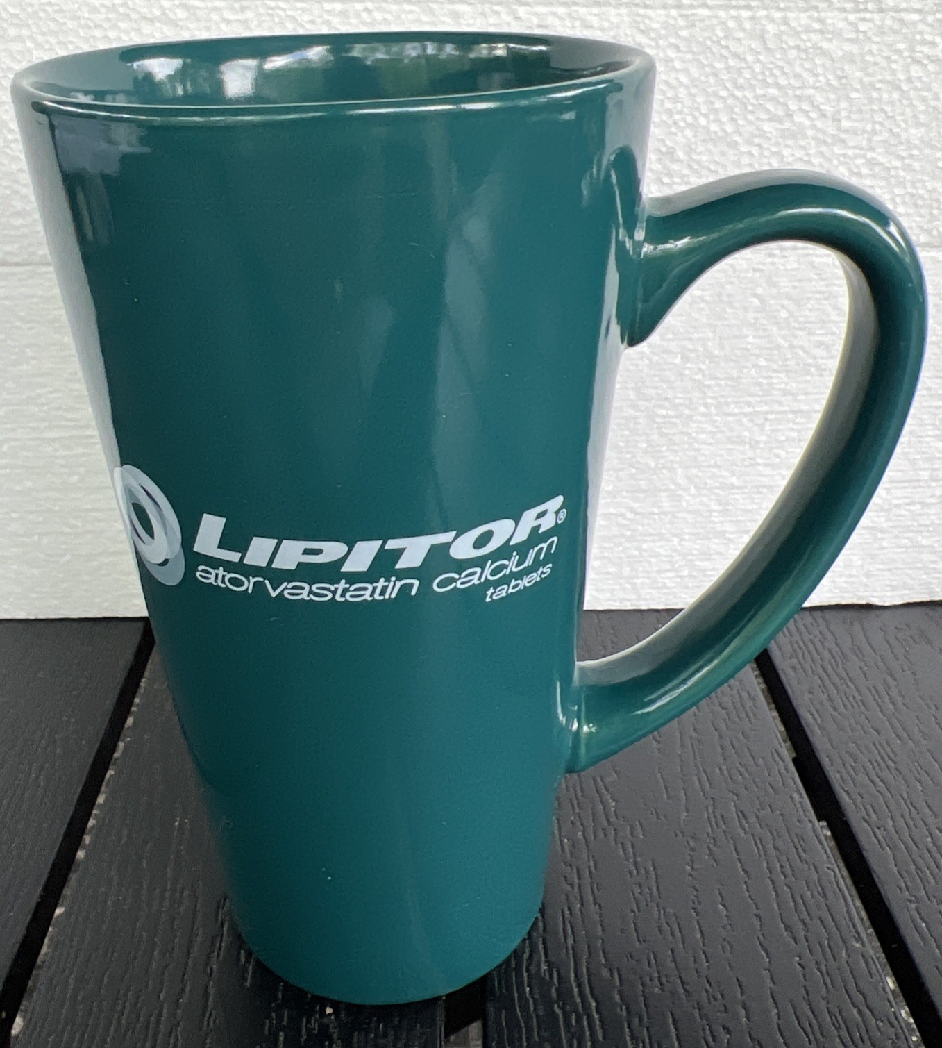 Tall Teal Lipitor Mug Cup Drug Rep Pharmaceutical Promo Medical Advertising 16oz