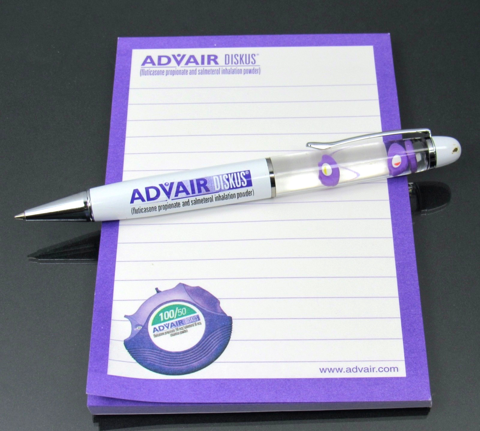 Advair Lot Floating Diskus PEN + Sticky Pad Drug Rep Pharmaceutical Advertising