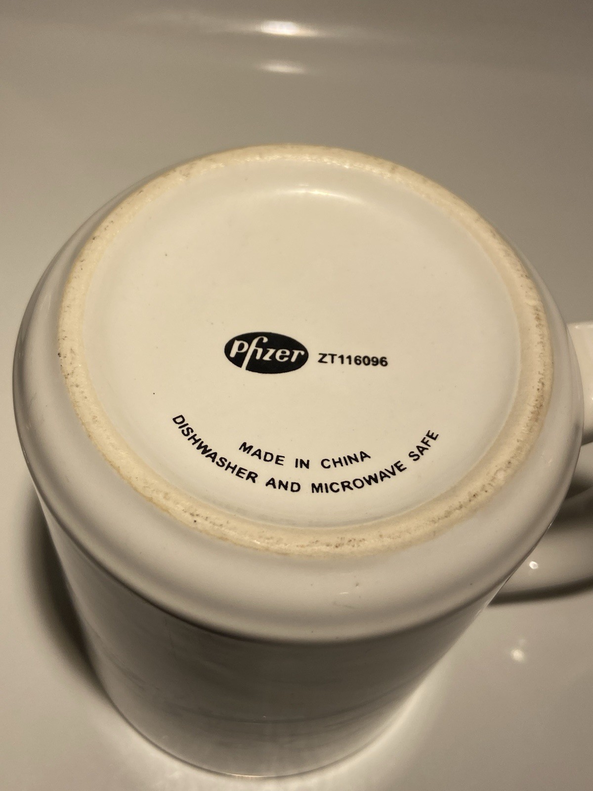 Pfizer Zoloft Coffee Mug Cup White Blue Pharmaceutical Promo Rep Advertising VTG